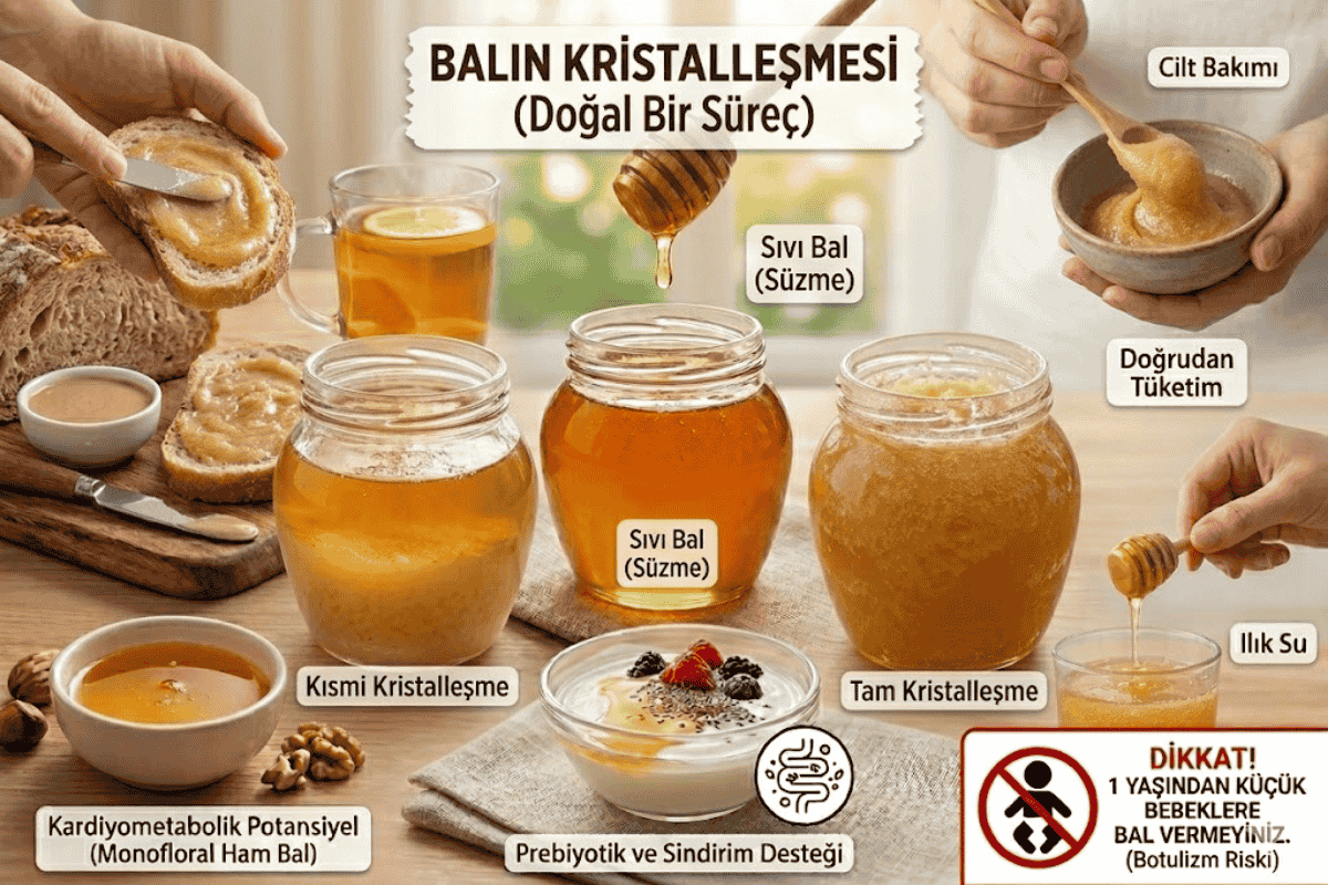 balın kristalleşmesi donan bal 
