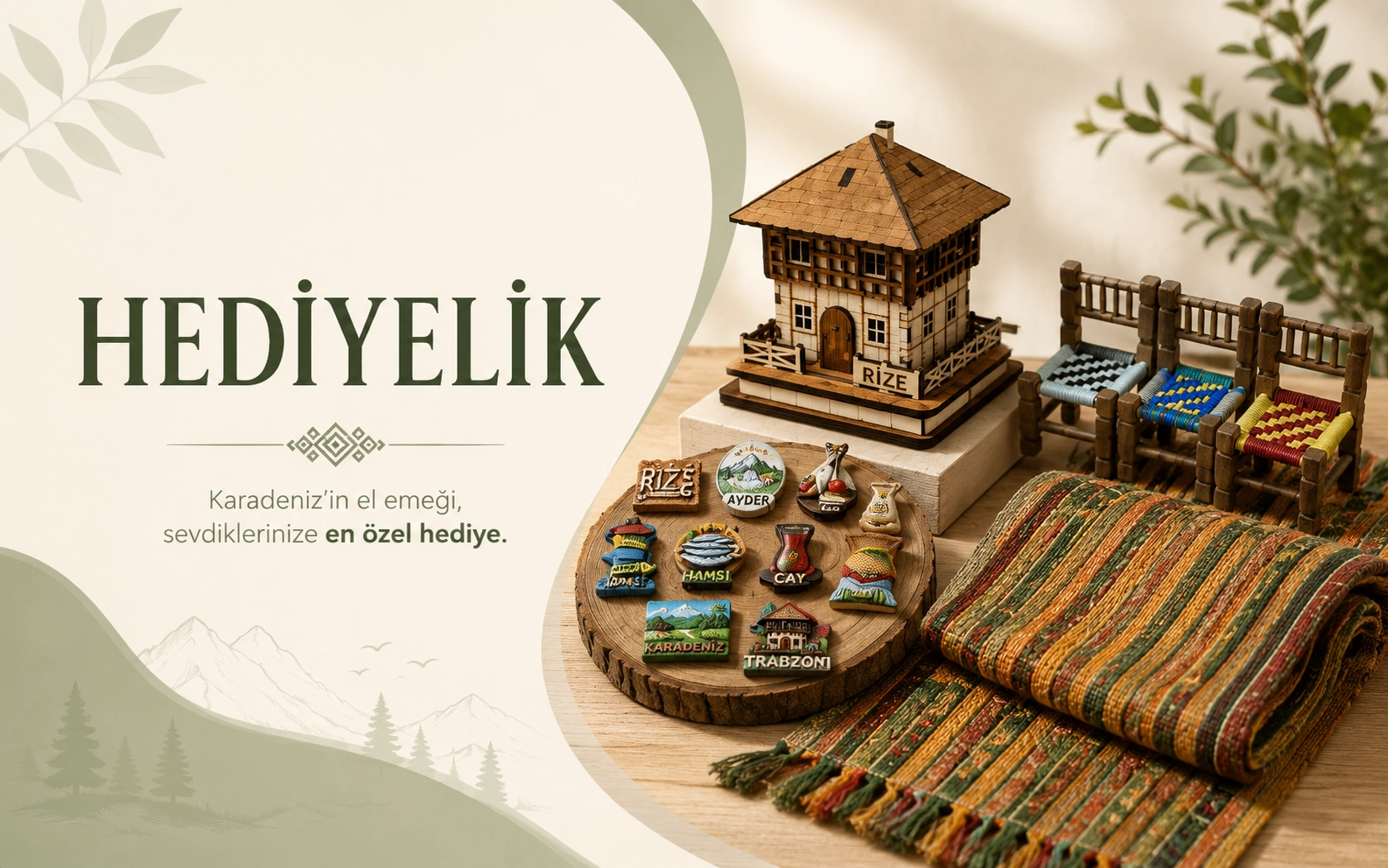 Rize Hediyelik ürünler magnet bandana keşan rize bezi