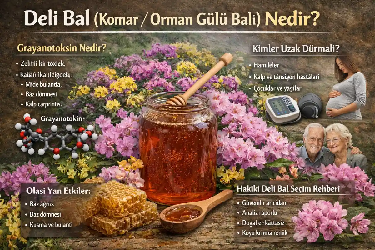 Rize’nin Meşhur Deli Balı (Komar / Orman Gülü Balı) Nedir? Riskleri, Yan Etkileri ve Hakiki Deli Bal Seçme Rehberi