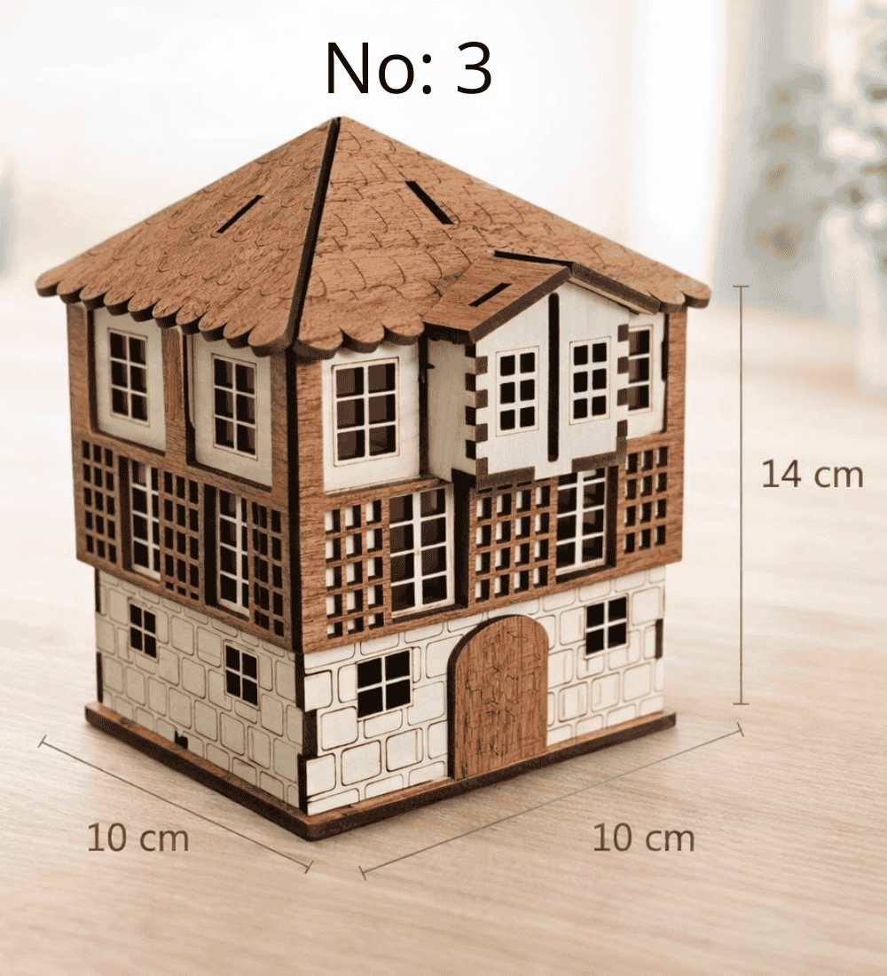 Kişiye Özel Dekoratif Ahşap Kumbara 