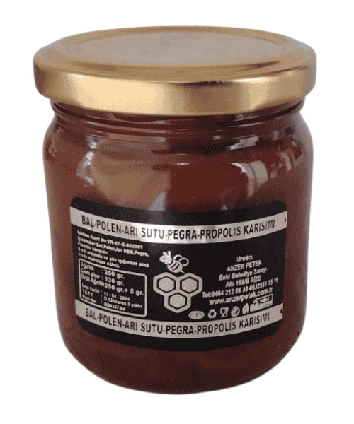 Bal, Polen, Propolis, Perga, Arı Sütü  Karışımı Atom 250g