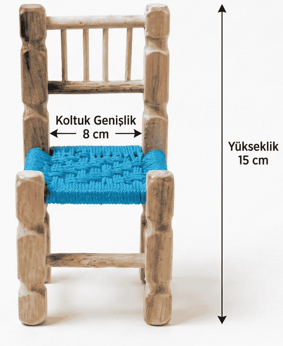 Dekoratif Ahşap Sandalye (15*8 cm)