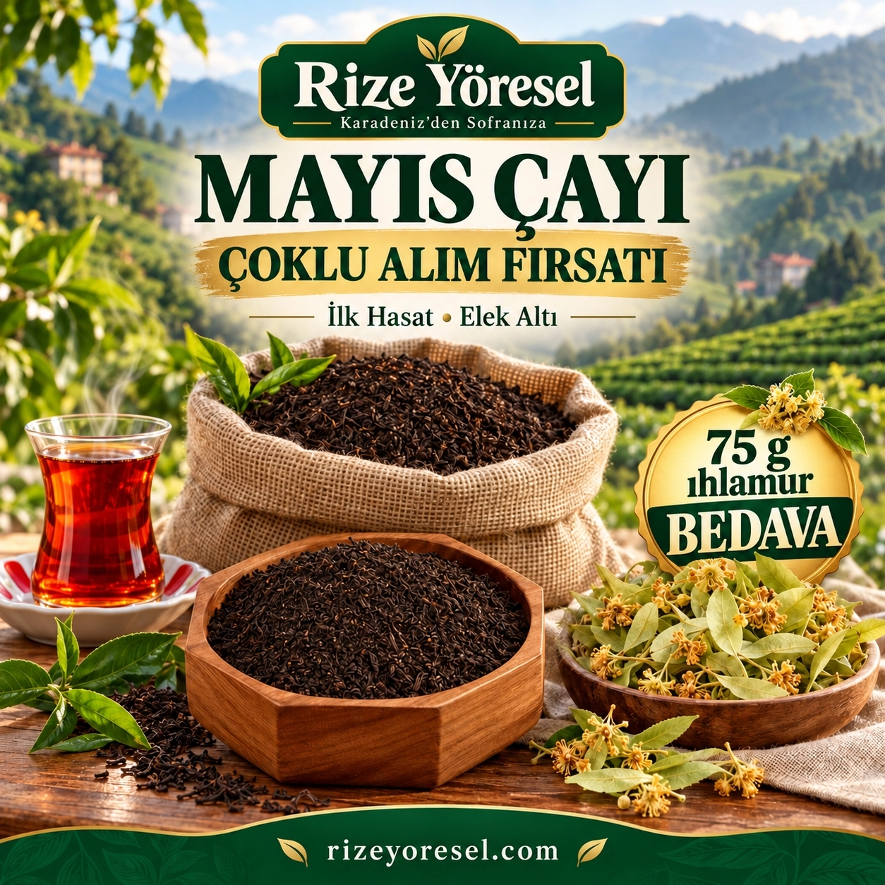 5 Kg İlk Hasat Mayıs Çayı Alana 75 g Ihlamur Çiçeği Bedava