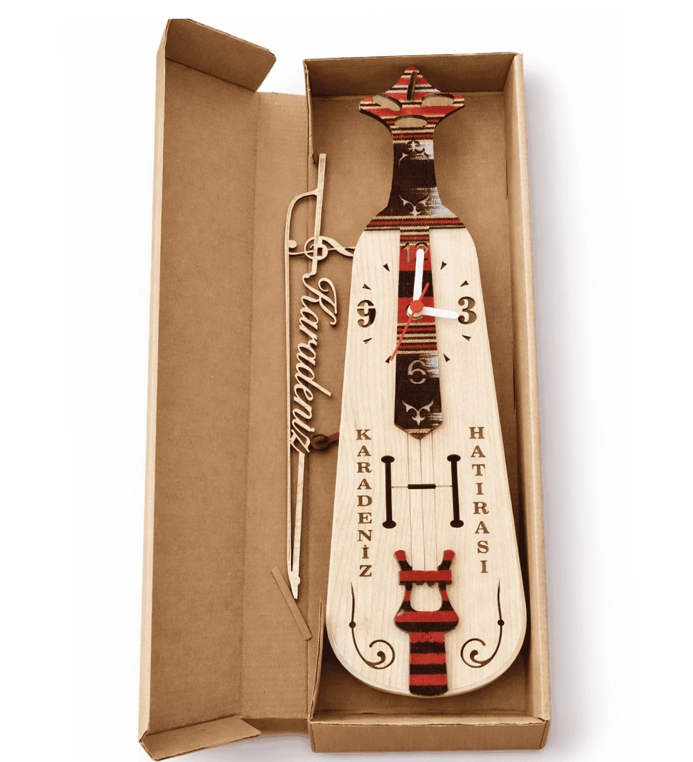 Karadeniz Kemençesi Duvar Saati | Sallanır Kollu Hediyelik Dekoratif Saat