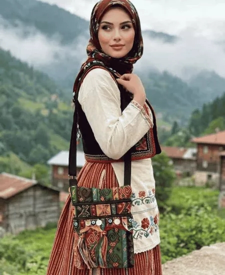 Keşan Desenli Omuz Çantası