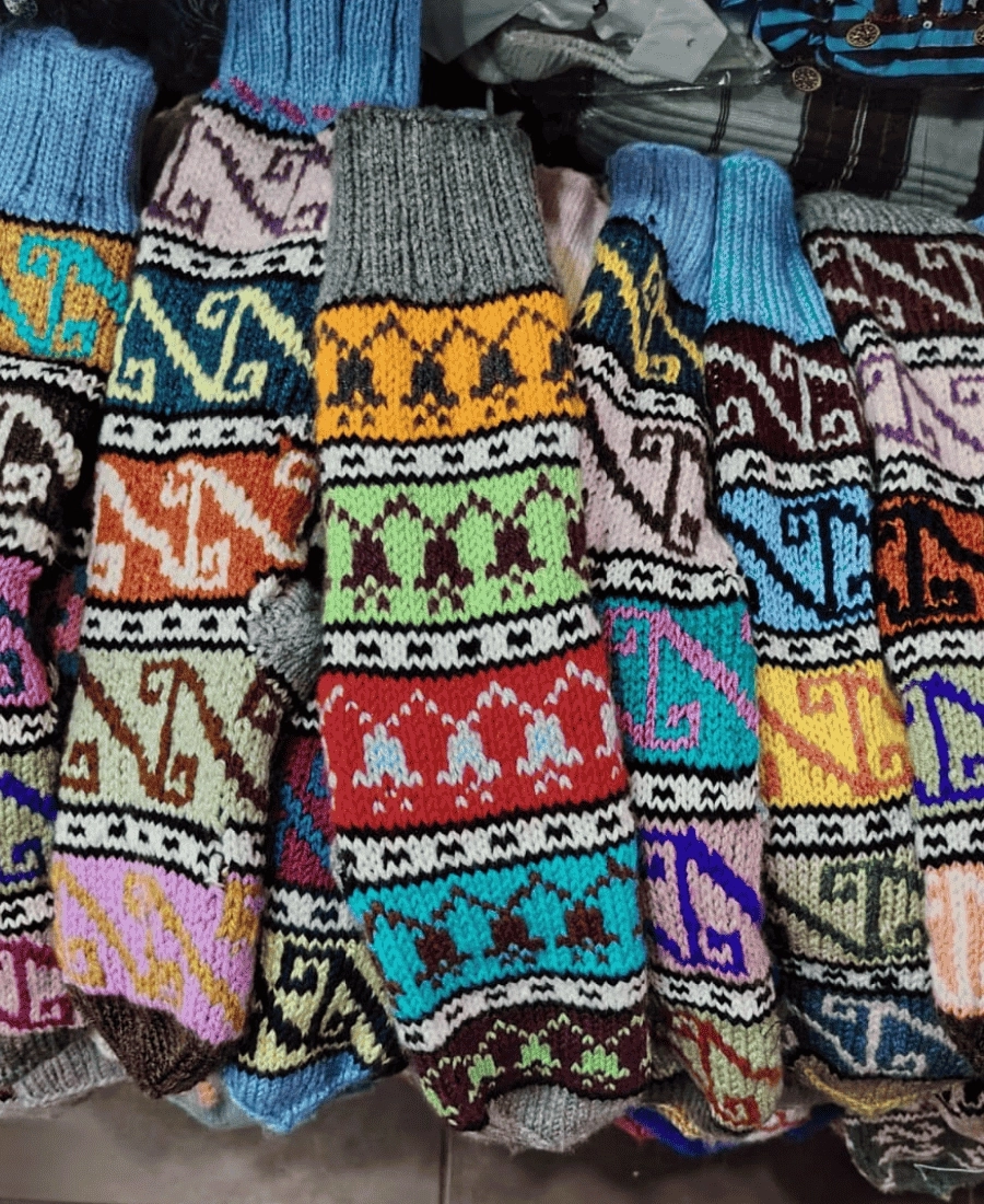  El Örgüsü Yün Çorap (Bir Çift ) | %100 Hakiki Koyun Yünü