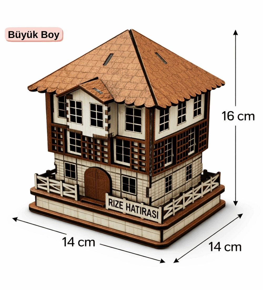 Karadeniz Minyatür Ahşap Köy Evi Maketi | Kişiye Özel İsim Yazdırma