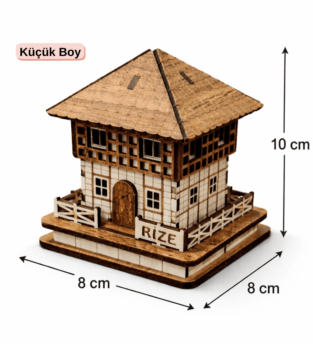 Karadeniz Minyatür Ahşap Köy Evi Maketi | Kişiye Özel İsim Yazdırma