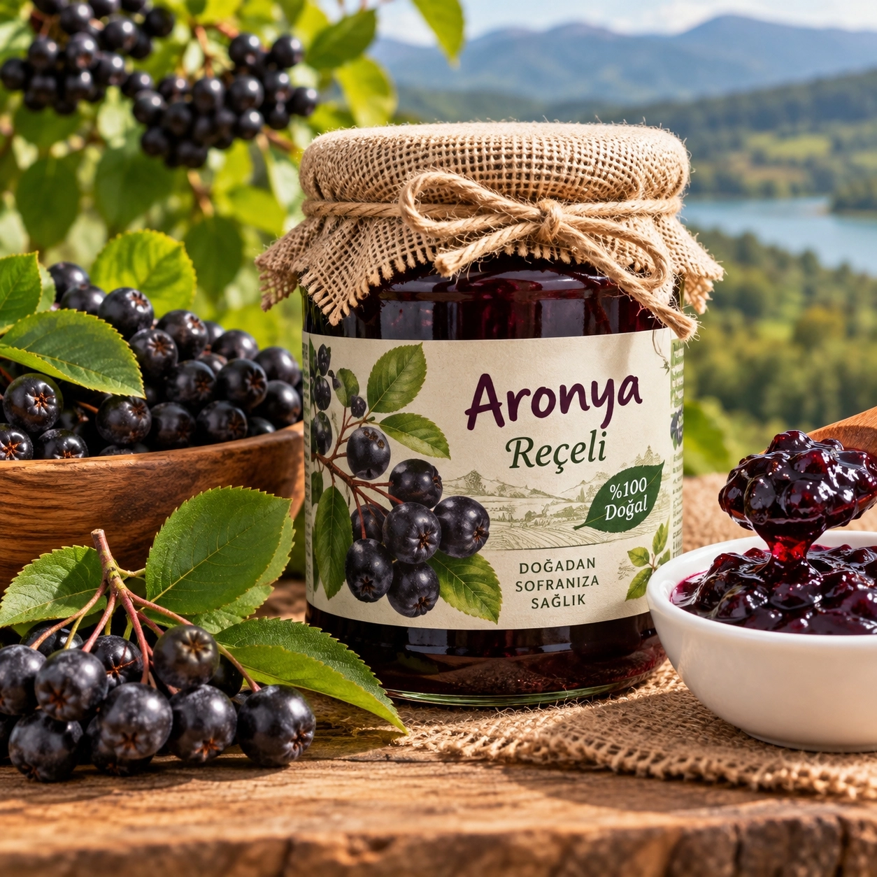 Aronya Reçeli 450 g | Karadeniz Yamaçlarından Ev Yapımı Odun Ateşinde