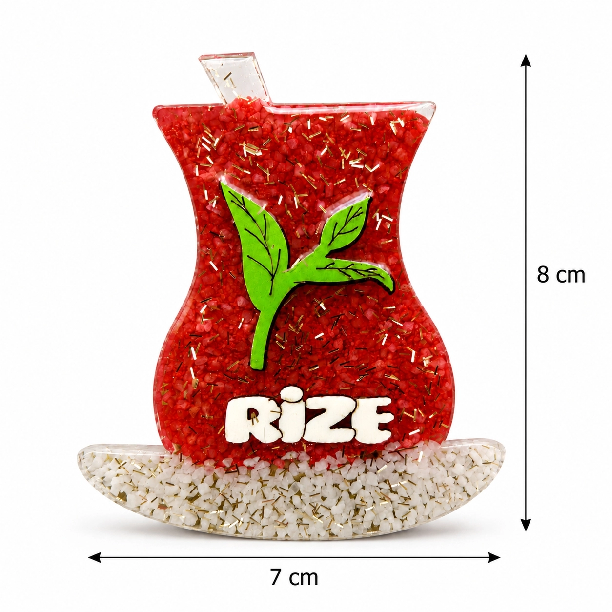 Rize Hediyelik Epoksi Magnet | Çay Bardağı Temalı Yöresel Ürün