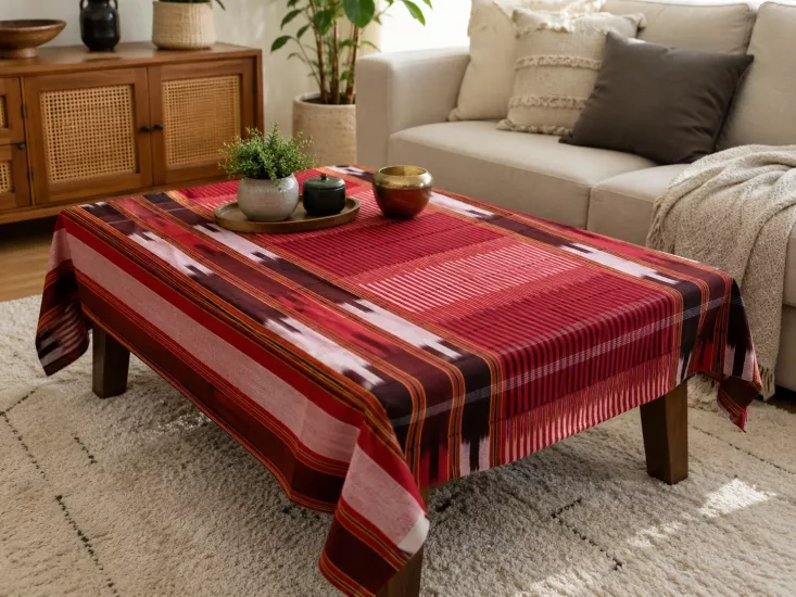 Keşan Dokuma Fiskos Masa Örtüsü 90x90 cm | Karadeniz Ruhu