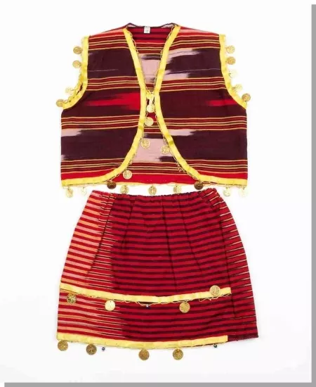 Kız Çocuk Keşan Yelekli Etek Takımı