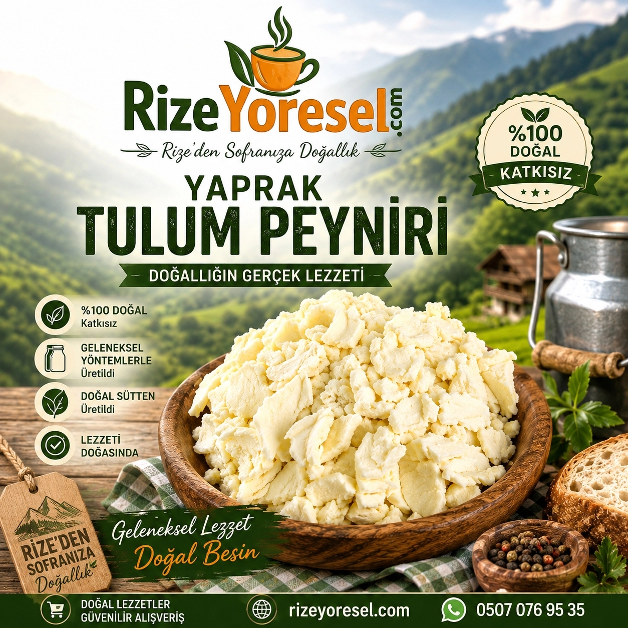 Yaprak Tulum Peyniri Tam Yağlı 1 Kg